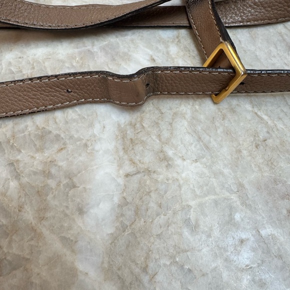 Chloe Marcie Small  Crossbody Saddle Bag with Adjustable Strap medium tan color. - Picture 11 of 12